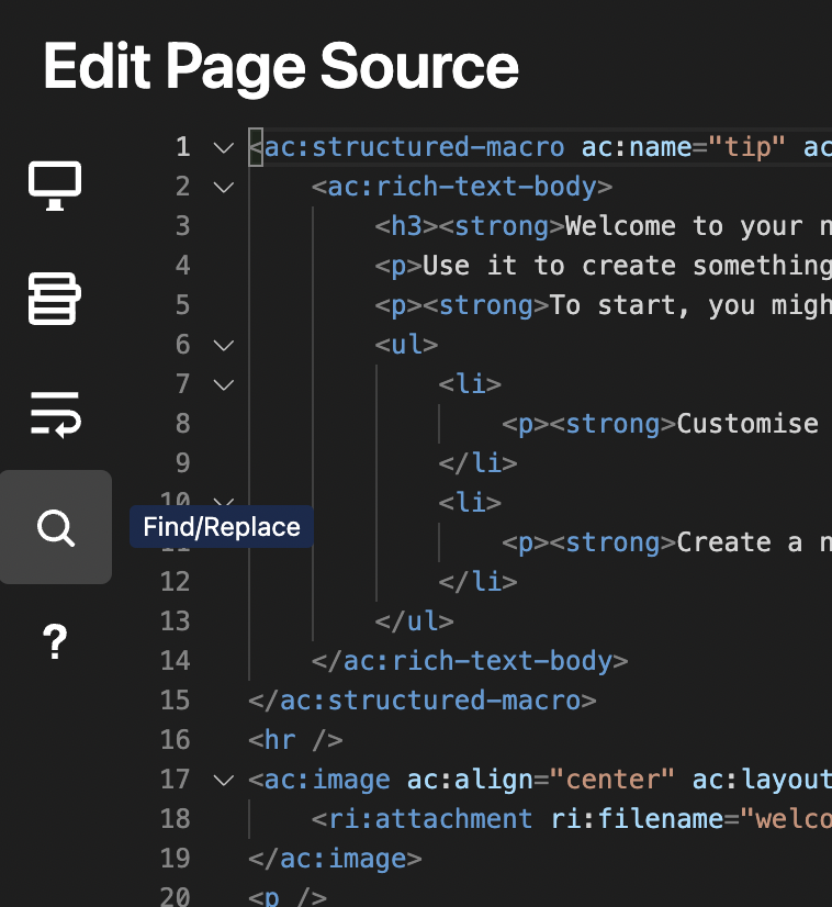 Source Editor PRO for Confluence, Storage XHTML ADF